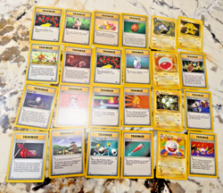24 random trading card Pokemon lot- 1990s VINTAGE Lot 9 Mostly TRAINER - Image 1