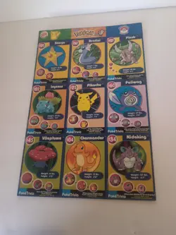 1997 BURGER KING POKEMON UNCUT SHEET CARDS Sheet #13 - Image 1