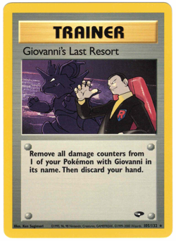 Giovanni's Last Resort 105/132 Gym Challenge Regular Rare Vintage Pokemon Card - Image 1