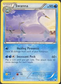 Swanna 36/108 Dark Explorers Regular - Pokemon Card - Image 1