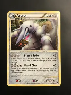 Aggron 1/102 2010 HGSS Triumphant Set Pokemon Card Holo Rare - NM - Image 1