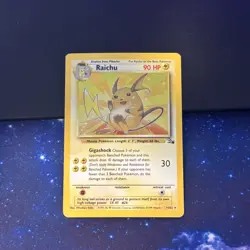Pokemon TCG Raichu Fossil Holo Rare Card 14/62 - Image 1