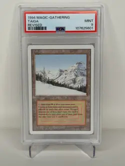 1994 Magic The Gathering Revised Dual Land Taiga PSA 9 #5601 - Image 1