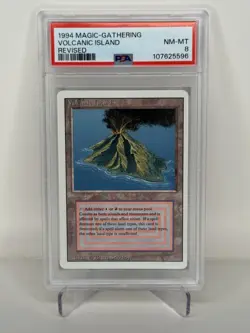1994 Magic The Gathering Revised Dual Land Volcanic Island PSA 8 #5596 - Image 1