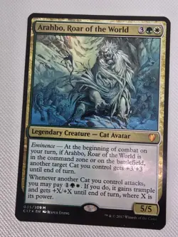 Wizards Arahbo Roar of the World Commander 2017 Mythic Foil Oversized Cat Avatar - Image 1
