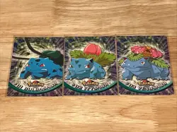 Pokemon Bulbasaur Ivysaur Venusaur 1999 Topps TV Series 1 Blue Label - Image 1