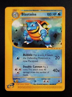 (MP) Blastoise 36/165 2002 Expedition Base Set Non Holo Rare Pokemon Card - Image 1