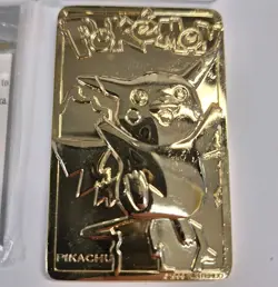Pokemon 23K Gold Plated PIKACHU Trading Card 1999 Burger King w/Case and COA - Image 2