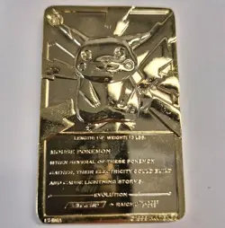 Pokemon 23K Gold Plated PIKACHU Trading Card 1999 Burger King w/Case and COA - Image 3