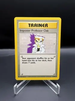 Pokemon Card TCG Imposter Professor Oak 73/102 Base Set Non-Holo Trainer WOTC LP - Image 1