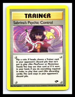 💥 Sabrina's Psychic Control 121/132 Gym Challenge Pokemon Vintage 2000 - Image 1