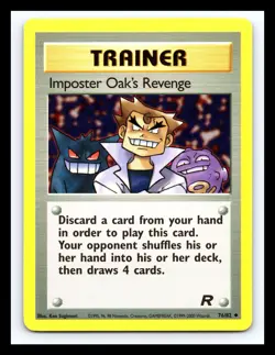 💥 1999 Pokemon Trainer Imposter Oak's Revenge Team Rocket # 76/82 Vintage - Image 1