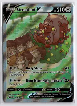 Pokemon Fusion Strike Greedent V 257/264 Rare Ultra Holo - Image 1