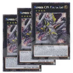 Yugioh Number C39 Utopia Ray x 3 1st Edition Platinum Secret Rare NM - Free Holo - Image 1