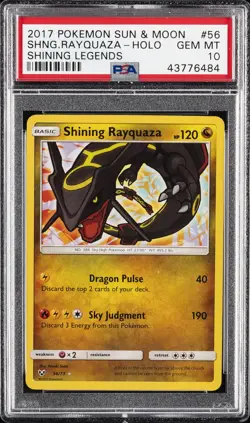 2017 POKEMON SUN & MOON SHINING LEGENDS #56 SHINING RAYQUAZA-HOLO PSA 10 - Image 1