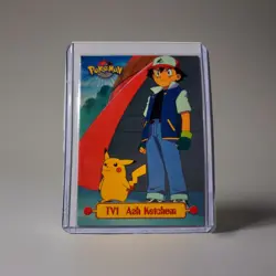 Pokemon 1999 Topps TV Animation Edition - TV1 Ash Ketchum - RARE BLUE LOGO NM - Image 1