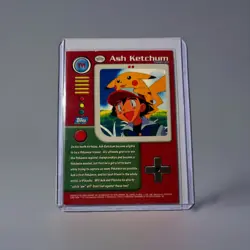 Pokemon 1999 Topps TV Animation Edition - TV1 Ash Ketchum - RARE BLUE LOGO NM - Image 2