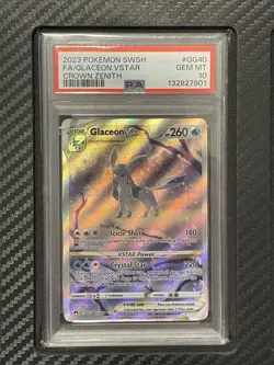2023 PSA 10 FA Glaceon Vstar #GG40 Full Art Galarian Gallery Pokemon TCG SWSH CZ - Image 1