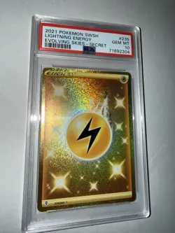 2021 POKEMON SWORD & SHIELD EVOLVING SKIES SECRET #235 LIGHTNING ENERGY PSA 10 - Image 1