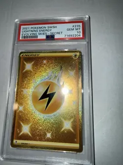 2021 POKEMON SWORD & SHIELD EVOLVING SKIES SECRET #235 LIGHTNING ENERGY PSA 10 - Image 4