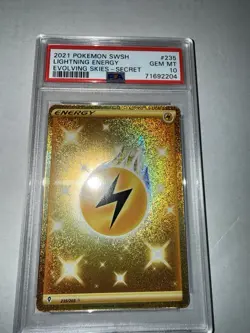 2021 POKEMON SWORD & SHIELD EVOLVING SKIES SECRET #235 LIGHTNING ENERGY PSA 10 - Image 5