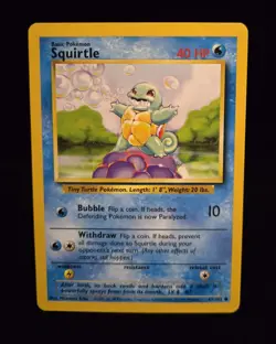 Pokemon TCG - SQUIRTLE - 63/102 - UNLIMITED - BASE SET (1999) - WOTC - LP - Image 1