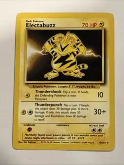 Electabuzz 020/102 Base Set Regular Pokemon TCG LP/MP Vintage - Image 1