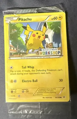 Pokemon TCG Pikachu Build-A-Bear Workshop Promo 20/108 NEW SEALED FREE SHIPPING - Image 1