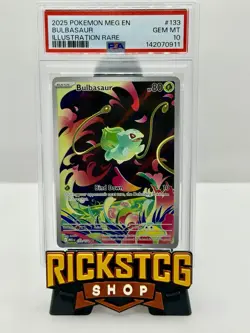 2025 POKEMON MEG EN-MEGA EVOLUTION ILLUSTRATION RARE #133 BULBASAUR PSA 10 - Image 1