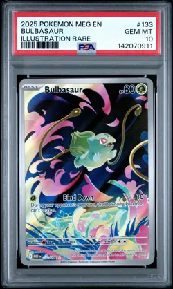 2025 POKEMON MEG EN-MEGA EVOLUTION ILLUSTRATION RARE #133 BULBASAUR PSA 10 - Image 2