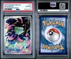 2025 POKEMON MEG EN-MEGA EVOLUTION ILLUSTRATION RARE #133 BULBASAUR PSA 10 - Image 4