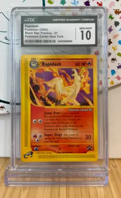 CHC 10 Gem Mint Rapidash #51 Pokemon Center Black Star Promo - 2002 Pokemon TCG - Image 1