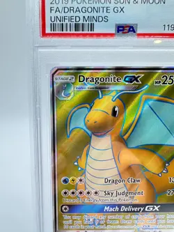2019 Pokemon S&M Unified Minds Dragonite GX #229 | Full Art | PSA 9 MINT - Image 2