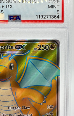 2019 Pokemon S&M Unified Minds Dragonite GX #229 | Full Art | PSA 9 MINT - Image 3