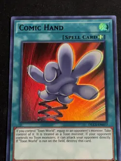 Comic Hand (Purple) 1st Edition Yu-Gi-Oh Card DLCS-EN077 Lightly Played LP - Image 1