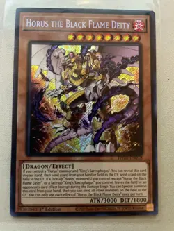 Yugioh! Horus the Black Flame Deity - PHNI-EN018 - Secret Rare - 1st Edition NM - Image 1