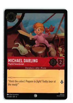 MICHAEL DARLING PLAYFUL SWORDSMAN 111/204 COLD FOIL DISNEY LORCANA NM - Image 1