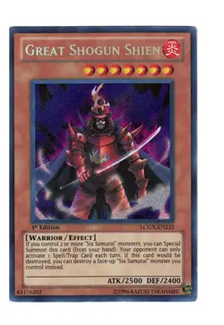Yugioh- 1X Great Shogun Shien - Secret Rare - 1st Edition - LCGX-EN233 - LP - Image 1