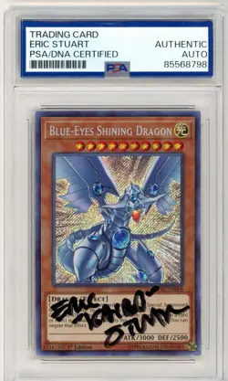 PSA Signed Eric Stuart Yu-Gi-Oh! Blue-Eyes Shining Dragon 1st Edition LCKC-EN008 - Image 1