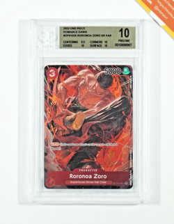 One Piece BGS 10 Zoro #025 Holo Wheel Pre Errata SR OP01 2022 English - Image 1