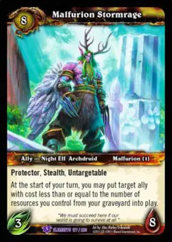 Moderate Play WoW TCG Malfurion Stormrage War of the Elements World of Warcraft - Image 1