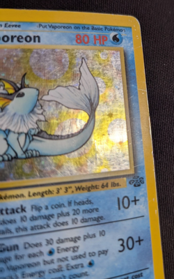Vaporeon 12/64 Jungle Holo Rare Vintage Pokemon Card WOTC TCG English HP / DMG - Image 2