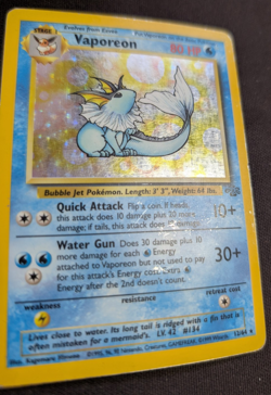 Vaporeon 12/64 Jungle Holo Rare Vintage Pokemon Card WOTC TCG English HP / DMG - Image 3