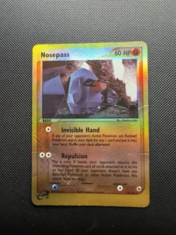 Nosepass 18/109 EX Ruby & Sapphire - Reverse Holo Pokemon Card - DMG - Image 1