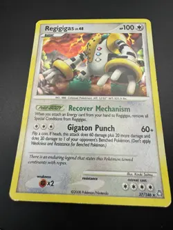 Regigigas 37/146 2008 Legends Awakened Pokemon Card Holo Rare Vintage - HP / DMG - Image 4