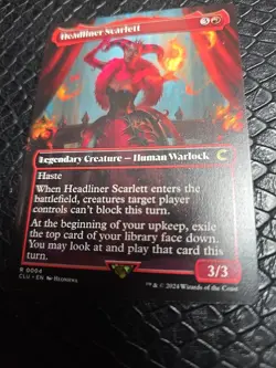 MTG 1x Headliner Scarlett, NM, Ravnica: Clue Edition, Haste Top Card Library - Image 1