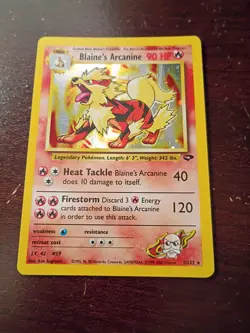 Vintage 2000 Blaine's Arcanine 1/132 Gym Challenge Holo Rare Pokemon TCG Card - Image 4