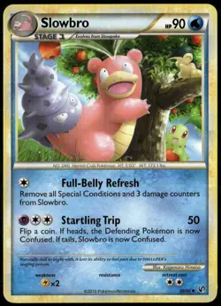 Slowbro 38/90 Uncommon HGSS Undaunted LP Pokemon Card - Image 1