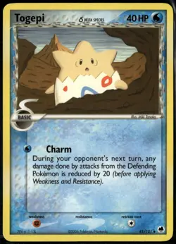 Togepi 41/101 Uncommon Dragon Frontiers LP Pokemon Card - Image 1