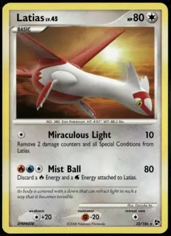 Latias 22/106 Rare Great Encounters LP Pokemon Card - Image 1